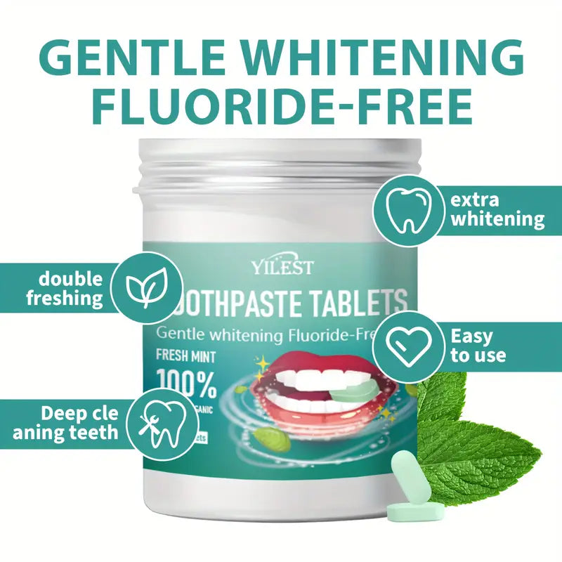 2 Boxes Whitening Mint Toothpaste Tablets – Chewable, Fresh Breath & Whitening