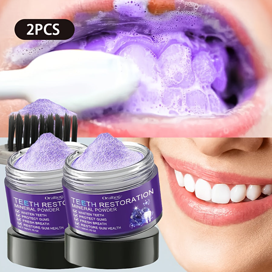 2-Pack Purple Tooth Powder 50g – Gentle Cleaning with Vitamin C & Mint