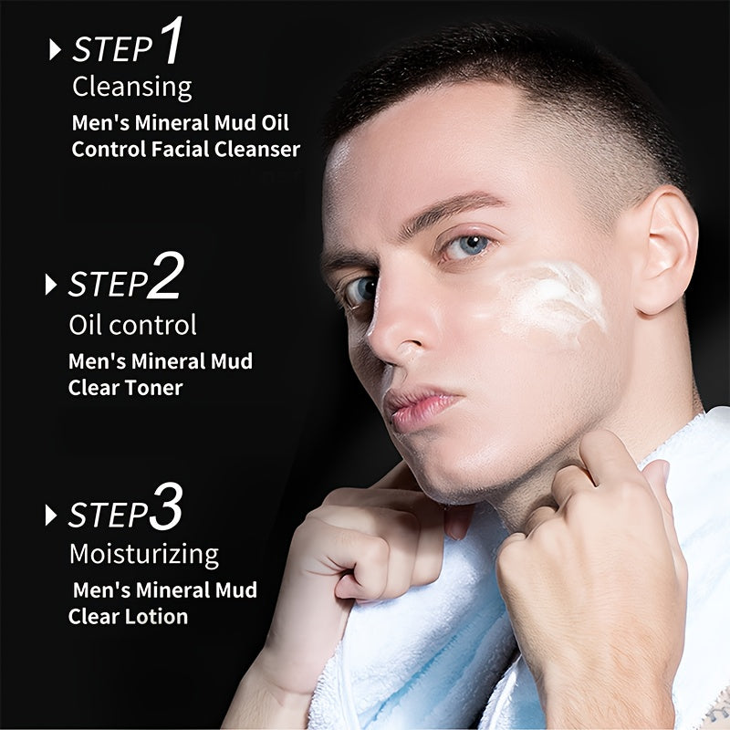 LASYA Men's Skincare Set | Mineral Mud, Ceramide, & Hyaluronic Acid