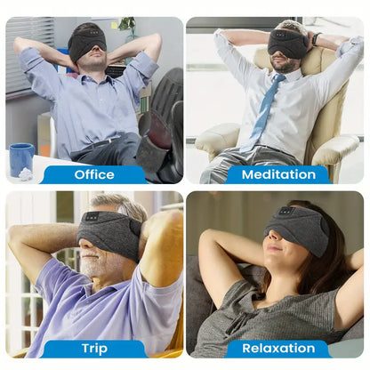 Sleep Mask with White Noise & Headphones – Ultra-Soft Modal Lining, Light Blocking