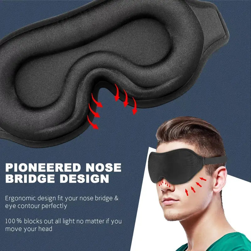 2-Pack SleepEase 3D Eye Mask – Lightweight, Breathable & Pressure-Free Design