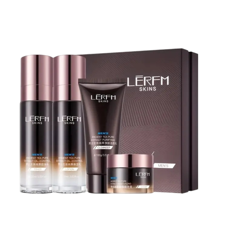 LERFM Men's 4-Piece Skincare Set | Tea Extract & Oil Control