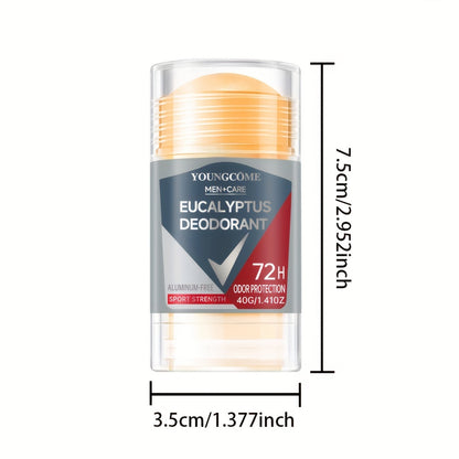 YOUNGCOME Eucalyptus Men’s Deodorant – Aluminum-Free 72H Odor Protection