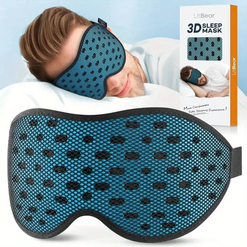 LitBear 3D Sleep Mask – Breathable, Light-Blocking for Travel & Side Sleepers