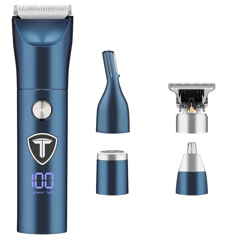 5-in-1 Body Hair Trimmer for Men – Groin, Nose, & Beard Electric Shaver