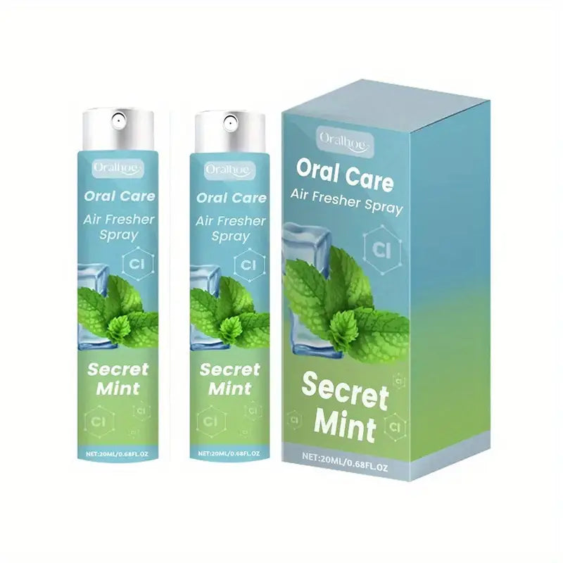 2 Bottles Mint Mouth Spray – Fresh Breath & Oral Care for Travel & Dating