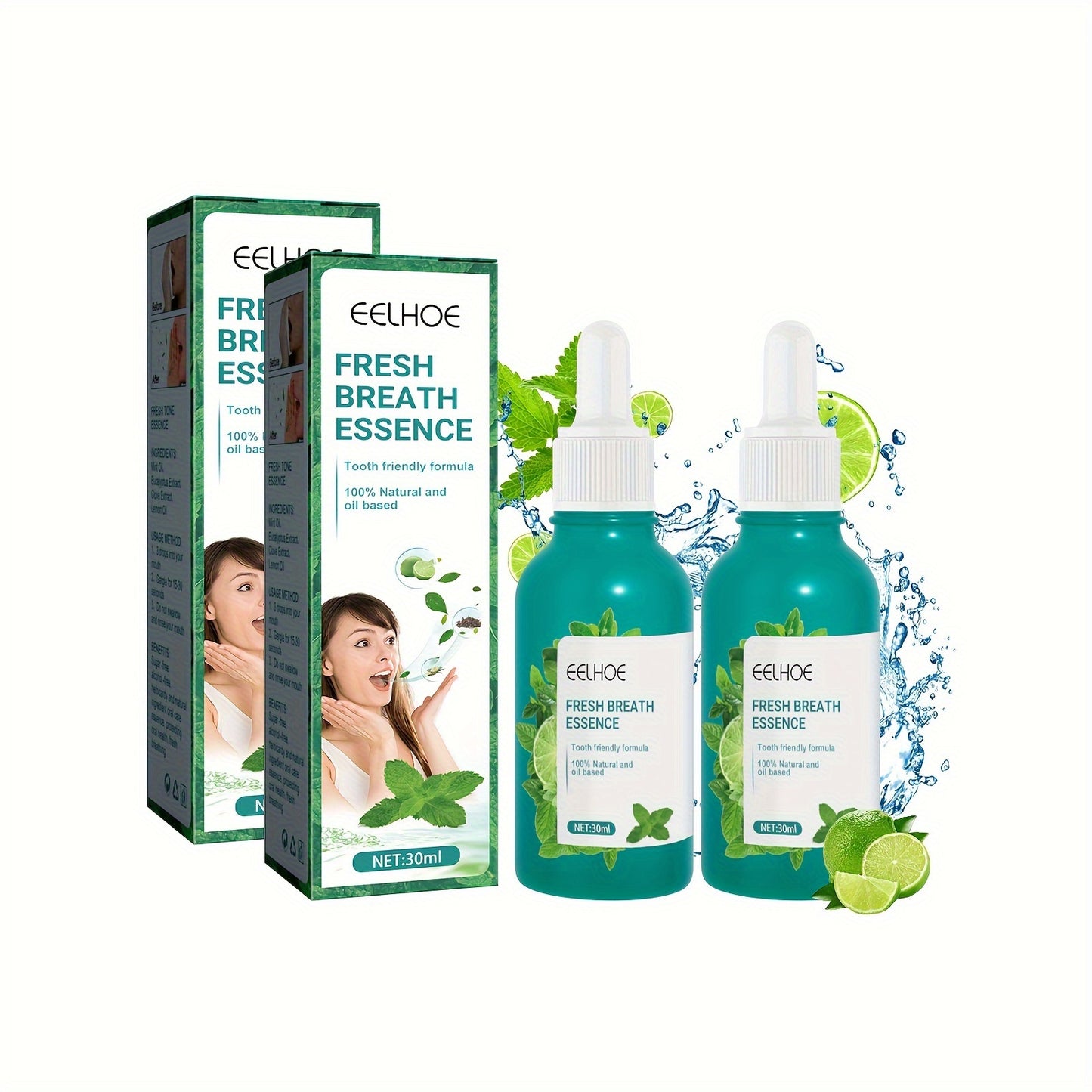 30ml Fresh Breath Essence – Minty Odor Removal & Purifying, 2PCS