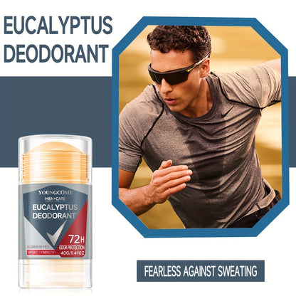 YOUNGCOME Eucalyptus Men’s Deodorant – Aluminum-Free 72H Odor Protection