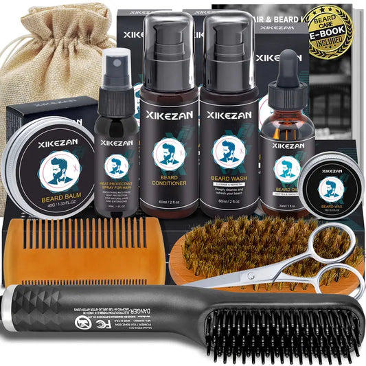 Beard Grooming Kit for Men – Oil, Balm, Wash & Tools, Ultimate Beard Care Set