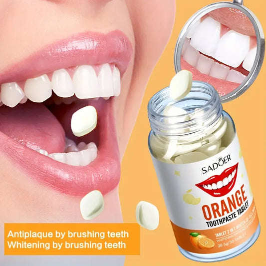 Orange Toothpaste Tablets – Chewable, Deep Cleaning & Fresh Breath Care