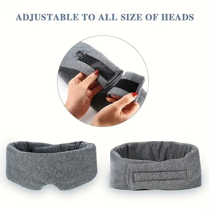 Soft Polyester Sleep Mask – Light-Blocking Grey Eye Mask for Travel & Naps