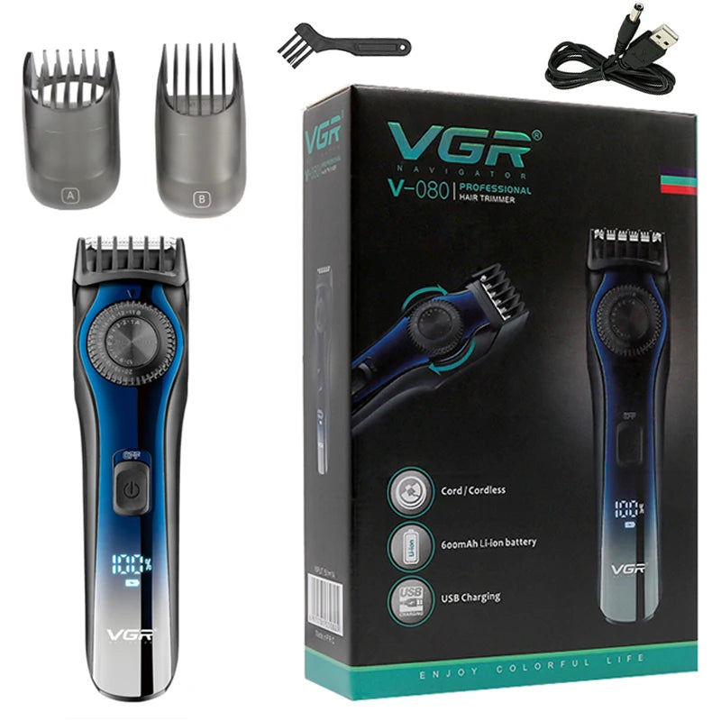 VGR Adjustable Beard & Hair Trimmer | 38-Setting Rechargeable Clipper