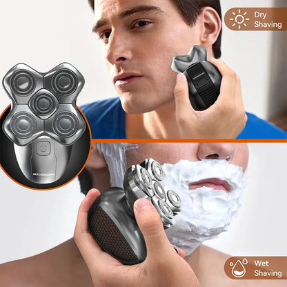 MAXGROOM 5D Head Shaver for Men | USB Rechargeable Beard Trimmer | Waterproof Magnetic Razor