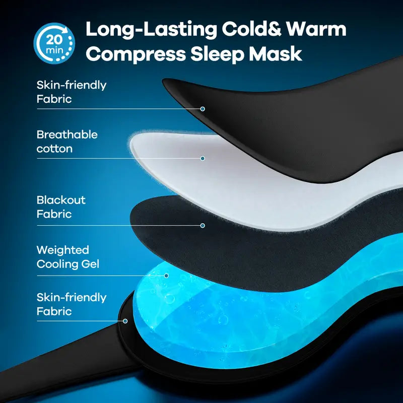 Weighted Silk Sleep Mask – Reusable Gel Eye Mask for Dry Eyes & Travel