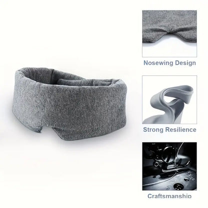 Soft Polyester Sleep Mask – Light-Blocking Grey Eye Mask for Travel & Naps