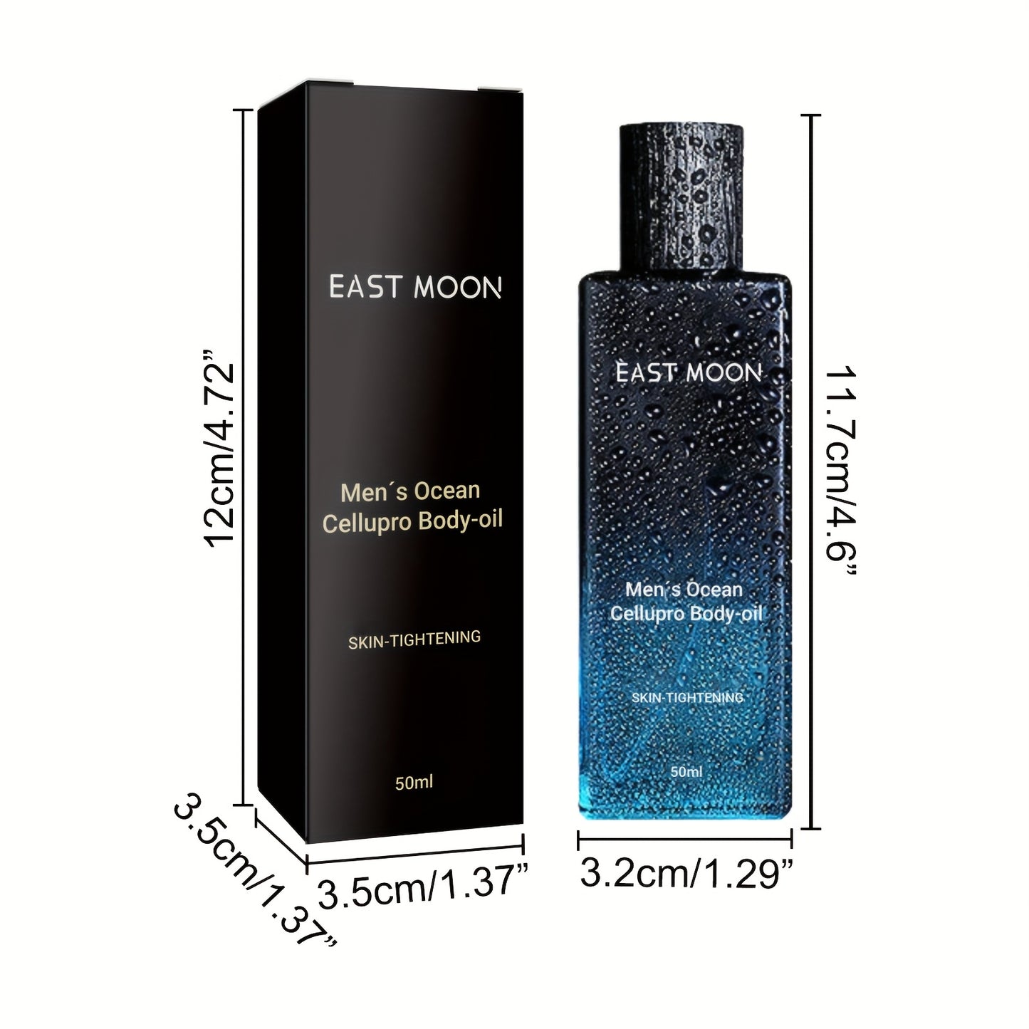 East Moon Men’s Ocean Body Oil – Firming & Moisturizing, 1.69oz