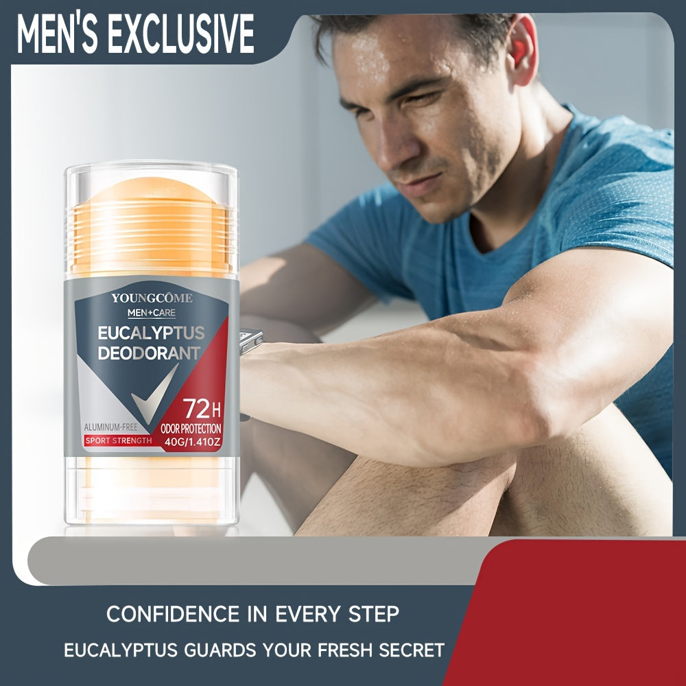 YOUNGCOME Eucalyptus Men’s Deodorant – Aluminum-Free 72H Odor Protection