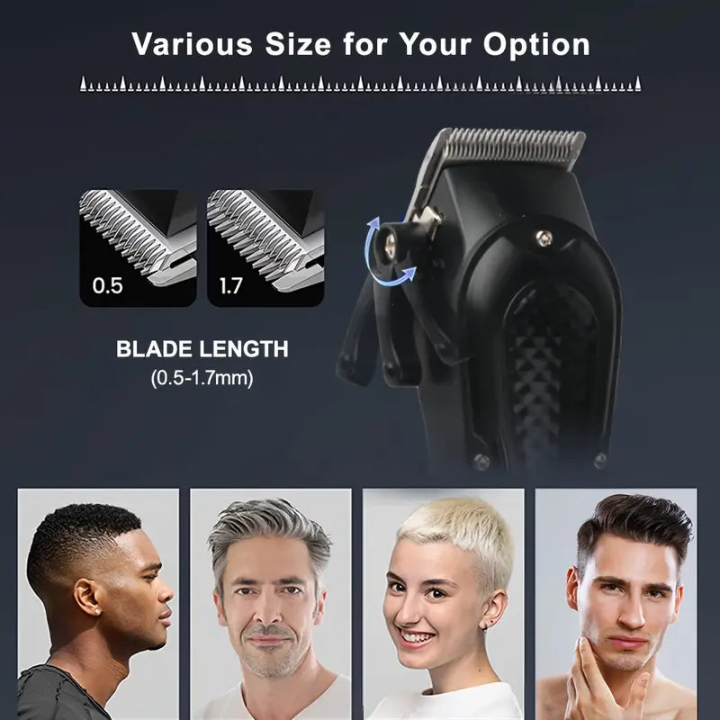 Professional Men’s Hair Clipper Set – Rechargeable Grooming Kit