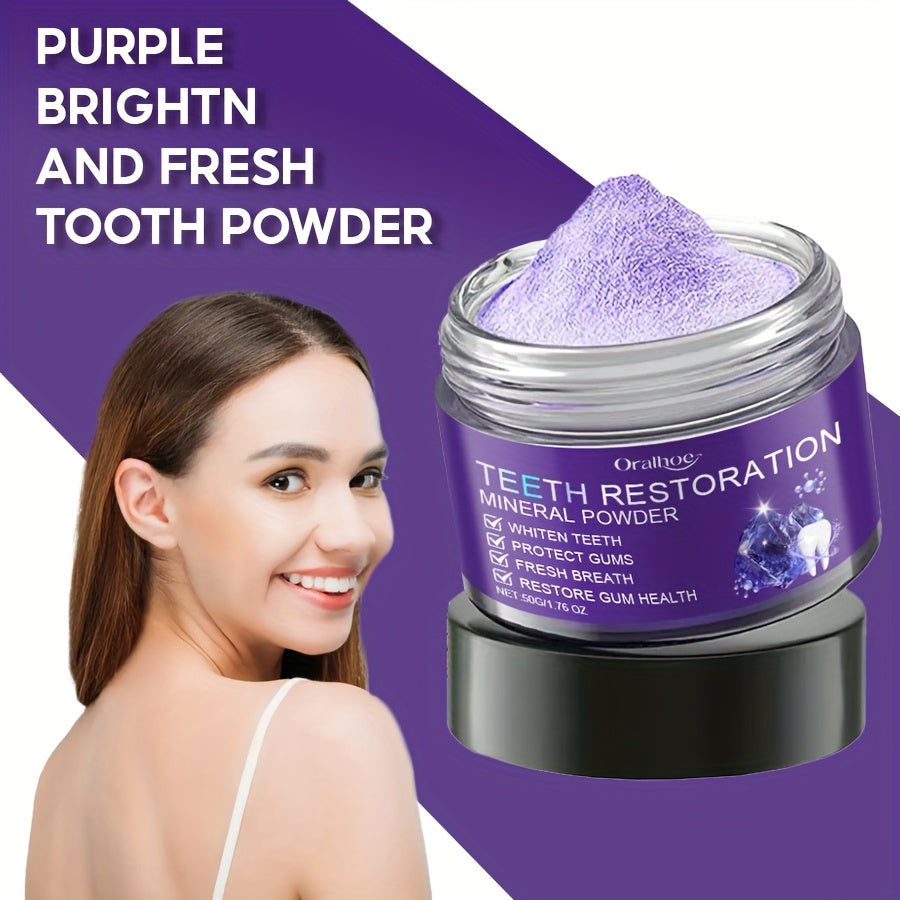 2-Pack Purple Tooth Powder 50g – Gentle Cleaning with Vitamin C & Mint