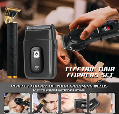 Professional Men’s Hair Clipper Set – Rechargeable Grooming Kit