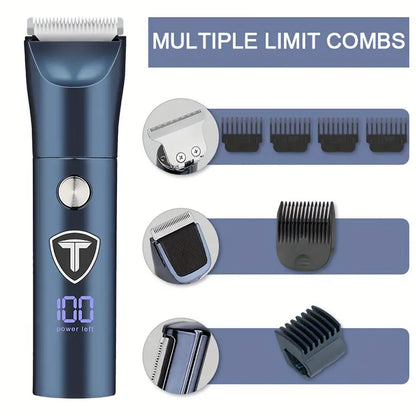 5-in-1 Body Hair Trimmer for Men – Groin, Nose, & Beard Electric Shaver