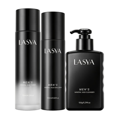 LASYA Men's Skincare Set | Mineral Mud, Ceramide, & Hyaluronic Acid