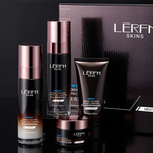 LERFM Men's 4-Piece Skincare Set | Tea Extract & Oil Control