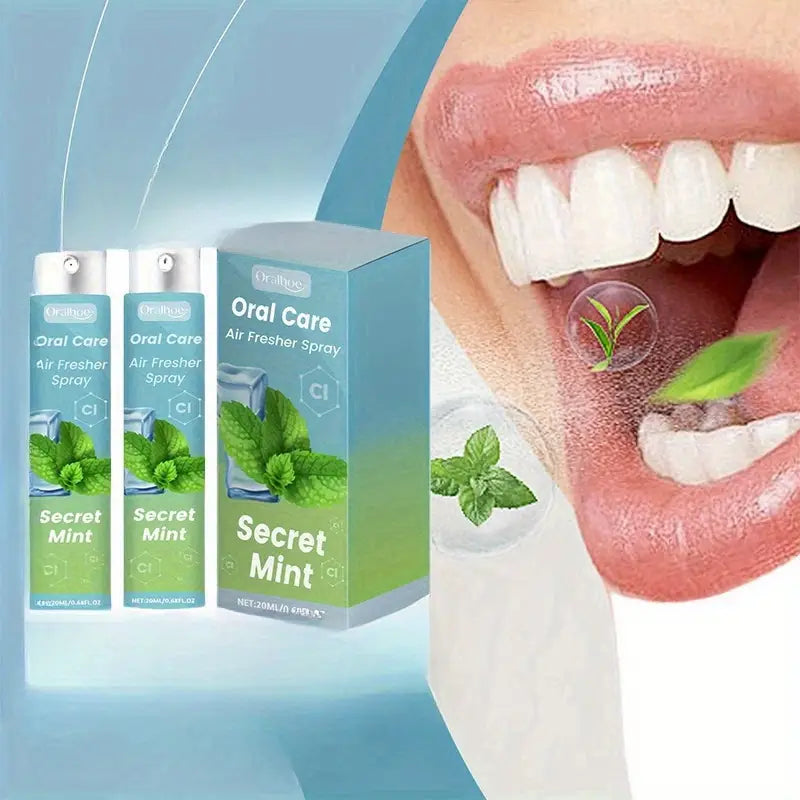 2 Bottles Mint Mouth Spray – Fresh Breath & Oral Care for Travel & Dating