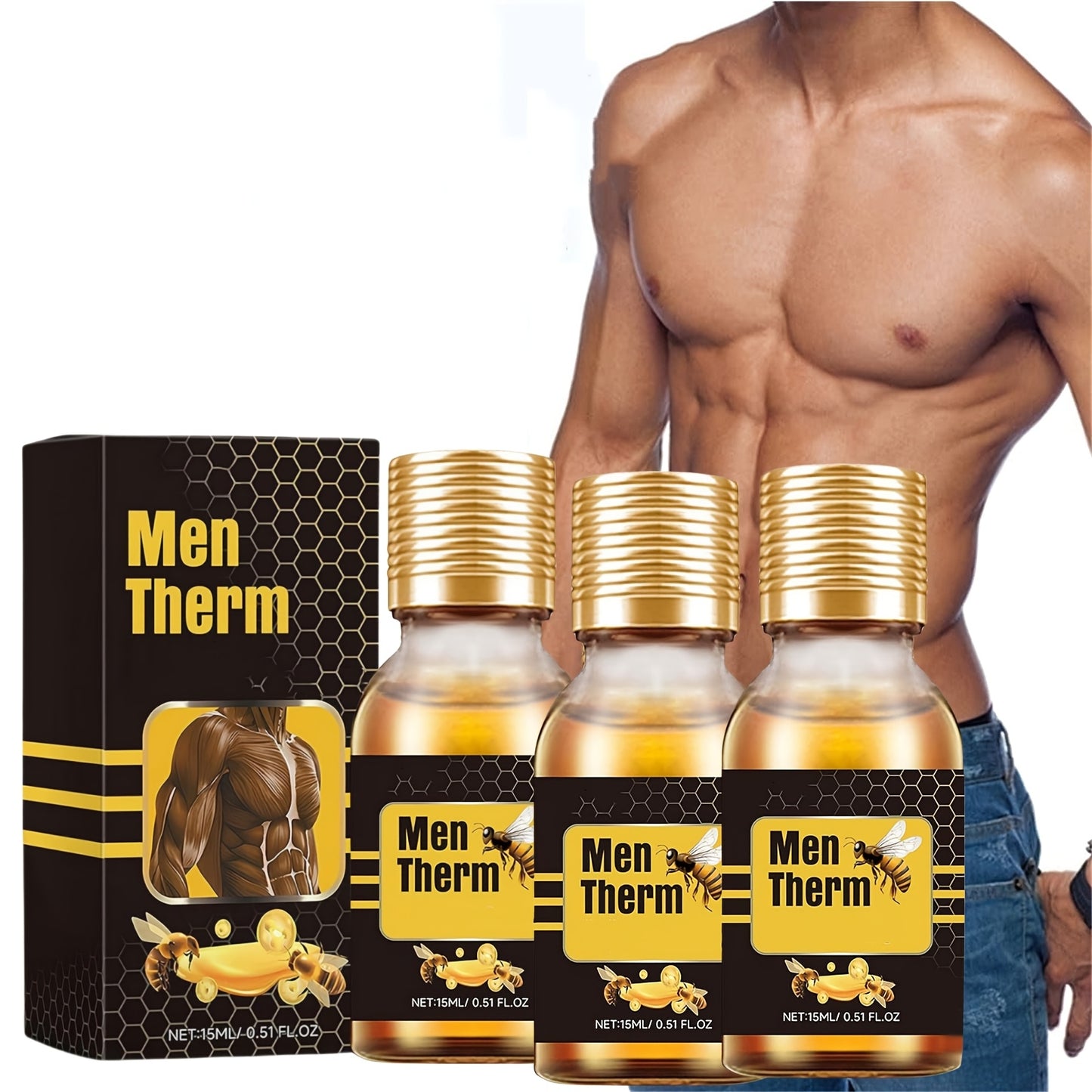 Men’s Chest Firming Oil – Muscle Shaping with Hyaluronic Acid & Ginseng