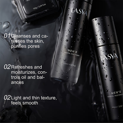 LASYA Men's Skincare Set | Mineral Mud, Ceramide, & Hyaluronic Acid